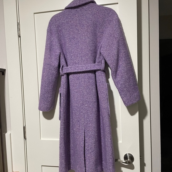 J.Crew Collection Italian Herringbone Wrap Coat in Dusty Violet - Picture 6 of 12